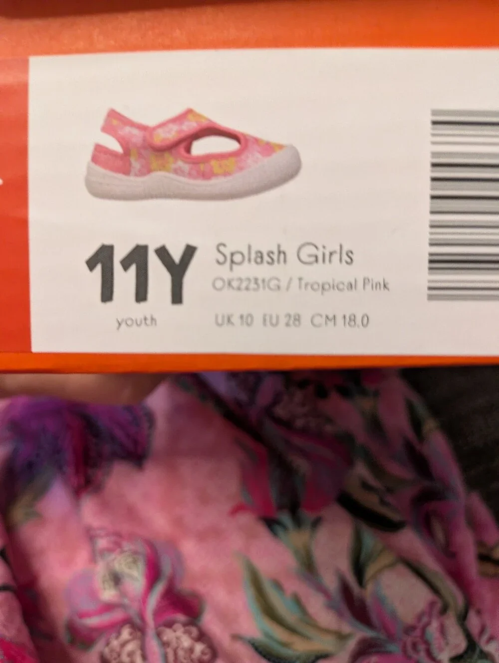 Oomphies New In Box Youth Girls Splash Sandal Pink Size 11Y
